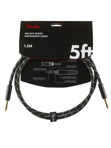 Fender Deluxe Series instrument kabel 1.5m tweed zwart, Verzenden, Nieuw