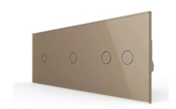 Livolo Touch Schakelaar 1+1+2 | Goud | Smart |, Ophalen of Verzenden, Nieuw, Schakelaar