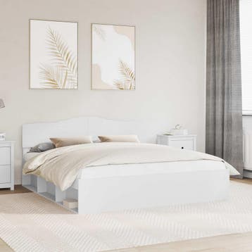 vidaXL Bedframe met hoofdeinde Wit 180 x 200 cm Massief, Huis en Inrichting, Slaapkamer | Bedden, Verzenden, Nieuw, Wit, Hout