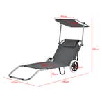 Ligstoel Falun inklapbaar ligbed met verstelbaar zonnedak an, Tuin en Terras, Verzenden, Nieuw