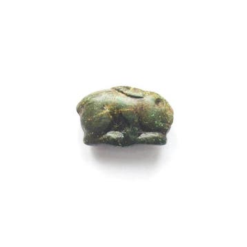 Oud-Chinees turkoois XS Rabbit Bead Talisman - 17 mm, Antiek en Kunst