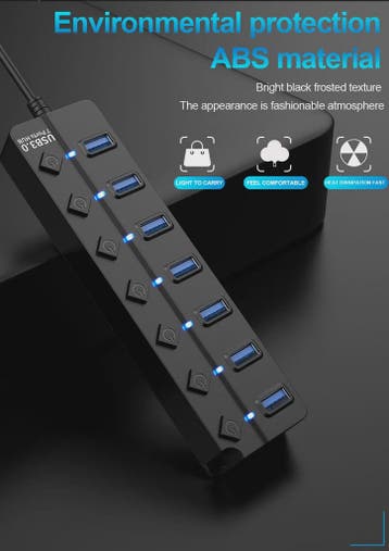 USB 3.0 Hub met 7 Poorten en 100cm Kabel - Breid uw Connecti, Verzenden, Nieuw