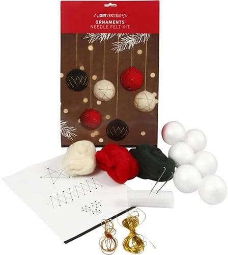 Diykit pakket hobbyset naaldvilten kerstballen styropor met, Hobby en Vrije tijd, Knutselen, Nieuw, Ophalen of Verzenden