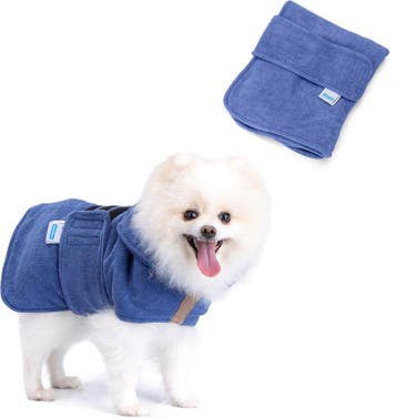 Hondenbadjas - Honden badjas - Ruglengte 40 cm - S - Blauw -, Verzenden, Zo goed als nieuw