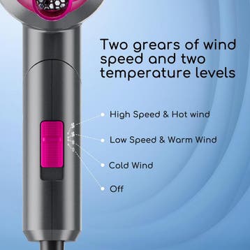 Fohn - Haardroger - Reisfohn - 1800W - Grijs - Aigostar •, Verzenden, Zo goed als nieuw