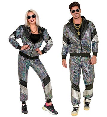 Disco Trainingspak Reflecterend Zilver Unisex, Ophalen of Verzenden, Nieuw