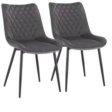 Set van 2 Eetkamerstoelen – Kunstleer, Rugleuning en Metaal, Huis en Inrichting, Stoelen, Verzenden, Nieuw