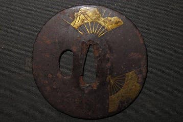 Katana - gesmeed ijzer - C5-833 Daito Yabure Fan Tsuba -