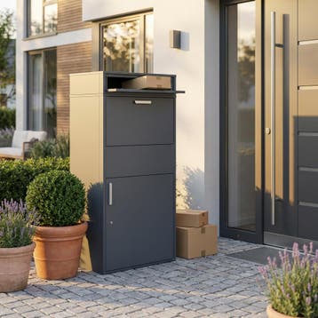 Pakketbrievenbus 150cm Staal | Antraciet | Nieuw, Tuin en Terras, Brievenbussen, Staal, Staande brievenbus, Nieuw, Ophalen of Verzenden