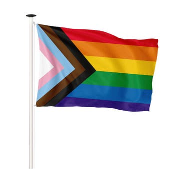 NR 557: Progress Pride Vlag 100x150cm (voor gevelstok), Diversen, Vlaggen en Wimpels, Nieuw
