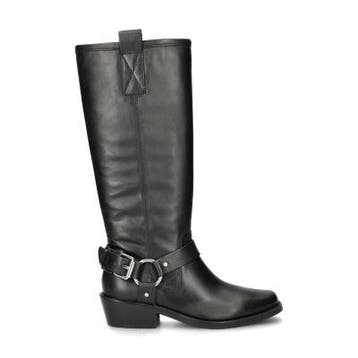 PS Poelman Sidonia bikerboots voor dames in het Zwart, Verzenden, Zwart, Lage of Enkellaarzen, Nieuw