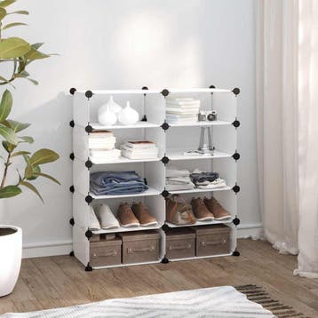vidaXL Schoenenrek 84x32x88,5 cm polypropeen transparant, Verzenden, Nieuw