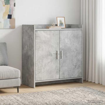 vidaXL Dressoir Betongrijs 72 x 36 x 80 cm Bewerkt hout, Verzenden, Nieuw, Overige houtsoorten, Minder dan 50 cm