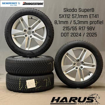 Originele Skoda Superb 17 inch winterset – 3V0601025, Banden en Velgen, 17 inch, Personenwagen, Gebruikt