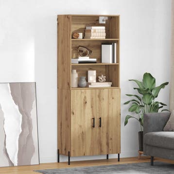 vidaXL buffetkast Artisan Eiken 69,5 x 32,5 x 180 cm Bewerkt, Minder dan 50 cm, Verzenden, Nieuw, Minder dan 100 cm