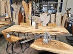 Eettafel | eiken tafel | Eetkamertafel | Bar | Boomstamtafel, Ophalen of Verzenden, Nieuw, Metaal, 50 tot 100 cm