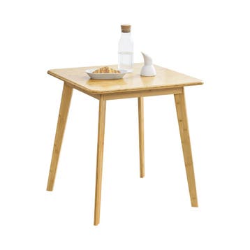 [en.casa] Eettafel Närpes bamboe 70x70x75 cm houtkleurig, Huis en Inrichting, Tafels | Eettafels, Verzenden, Nieuw