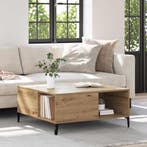 vidaXL Salontafel Artisan Eiken 80 x 80 x 36,5 cm Bewerkt, Verzenden, Vierkant, Nieuw, 50 tot 100 cm