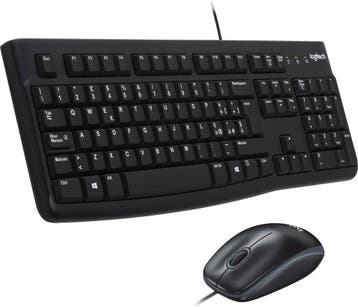 Keyboard and Mouse Logitech Desktop MK120 USB Black Italian, Verzenden, Nieuw
