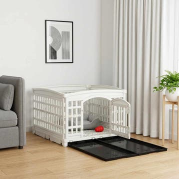 vidaXL 4 Paneel Hond Speelhekje 122 x 106,5 x 82 cm, Verzenden, Nieuw