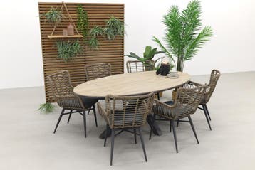 Garden Impressions Jasmine Natural/Edison 220x115 cm. -, Verzenden, Nieuw, Wicker, Tuinset