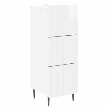 vidaXL Ladenkast Hoogglans Wit 33 x 34,5 x 92 cm Bewerkt, Verzenden, Nieuw