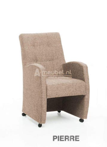 Eetkamerstoel Pierre - eetkamerstoelen - Beige, Nieuw, Stof