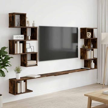 vidaXL Vaste TV Plank Gerookt eiken 180 x 15 x 94 cm Bewerkt, Verzenden, Nieuw