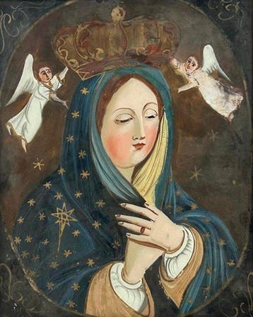 Italiaanse school (XIX) - Madonna Incoronata sotto il manto