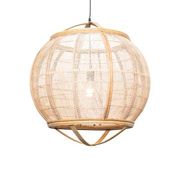 Oosterse hanglamp bruin 58 cm - Pascal, Verzenden, Nieuw, Japandi