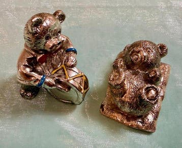 R. Argento - Beeldje - Charming Teddybear Set (2) - 925