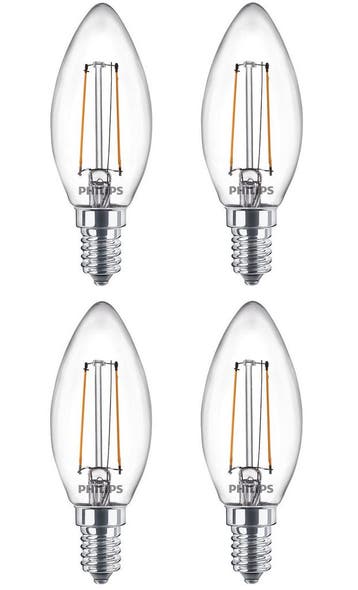 4 stuks Philips LED kaarslamp E14 2W 250lm 2700K Helder N..., Ophalen of Verzenden, Nieuw