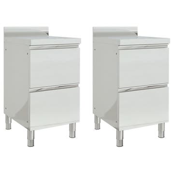 vidaXL Commerciële keukenkasten met 2 lades 2 stuks 50x60x96, Verzenden