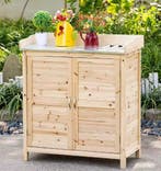 Houten Tuinkast 83x40x92 cm – Buitenopbergkast met Werkblad, Verzenden, Nieuw