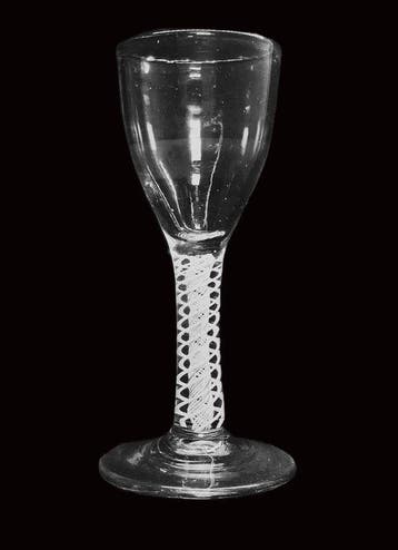 Wijnglas - Antiek Georgisch ondoorzichtig twist wijnglas, Antiek en Kunst, Antiek | Glas en Kristal