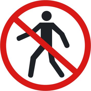 Anti - slip - vloerpictogram “verboden voor voetgangers” -, Verzenden, Nieuw