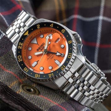 Seiko - 5 Sport GMT Automatico Orange Dial - SSK005K1 -, Nieuw