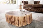 Boomstam salontafel GOA 60cm naturel acacia massief hout, Huis en Inrichting, Tafels | Salontafels, Ophalen of Verzenden, Nieuw