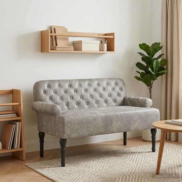 vidaXL Loungebank met knopencomfort Lichtgrijs 120 x 65 x 78, Verzenden, Nieuw, Minder dan 150 cm
