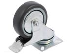 Zwenkwiel met rem - 75mm - 60kg - Grijs, Doe-het-zelf en Verbouw, Ophalen of Verzenden, Nieuw