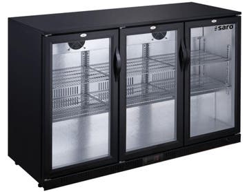 Barkoelkast | Zwart | 3 klapdeuren | 135x52x85 cm Saro, Verzenden, Nieuw in verpakking