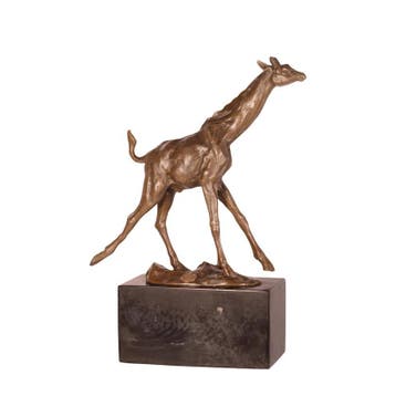 BRONZEN BEELD VAN EEN GIRAFFE (Beeldjes - Decoratie), Verzenden, Nieuw