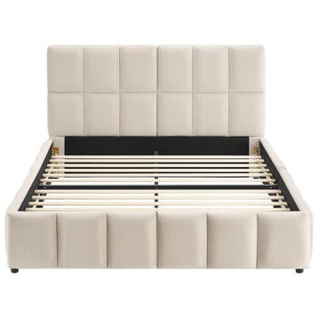 Stoffen bed Shirley met lattenbodem, draagkracht 250 kg, Witgoed en Apparatuur, Overige Witgoed en Apparatuur, Verzenden, Nieuw