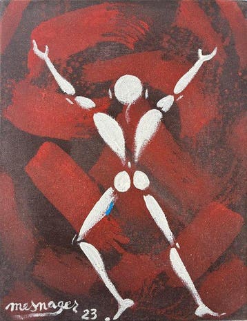 Jérôme Mesnager (1961) - Lhomme en blanc 2023, peinture