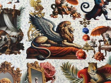 Droomrijk: Majestueuze dieren in een tuin vol wonderen -, Antiek en Kunst