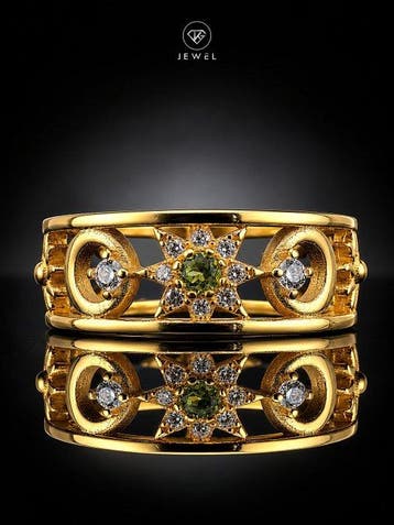 Zonder minimumprijs - Ring Peridoot Edelsteen Ring - 925, Nieuw
