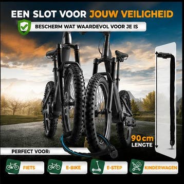 2dekans | Fietsketting Slot 6mm Gehard Staal – 90cm – Met, Ophalen of Verzenden, Zo goed als nieuw, MIVELO