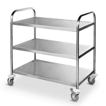 Serveerwagen | RVS | 3 Niveaus (830x510) | Wielen (Geremd) |, Zakelijke goederen, Verzenden, Nieuw in verpakking