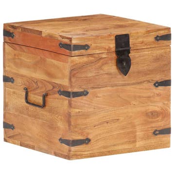 vidaXL Kist 40x40x40 cm massief acaciahout, Huis en Inrichting, Verzenden, Nieuw