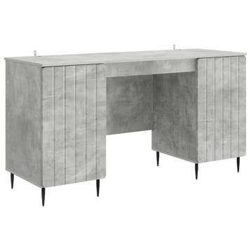 vidaXL Bureau met plank Betongrijs 142,5 x 50 x 75 cm, Huis en Inrichting, Bureaus, Verzenden, Nieuw